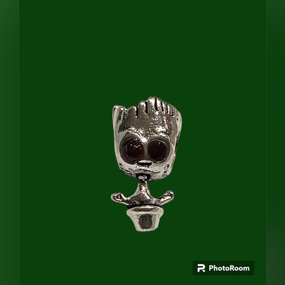 NEW•Silver Dancing Groot in Pot DIY charm - Picture 2 of 6